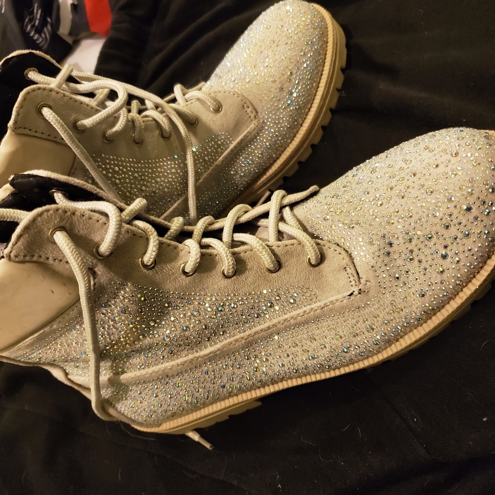 Glitter "timberland style" boots